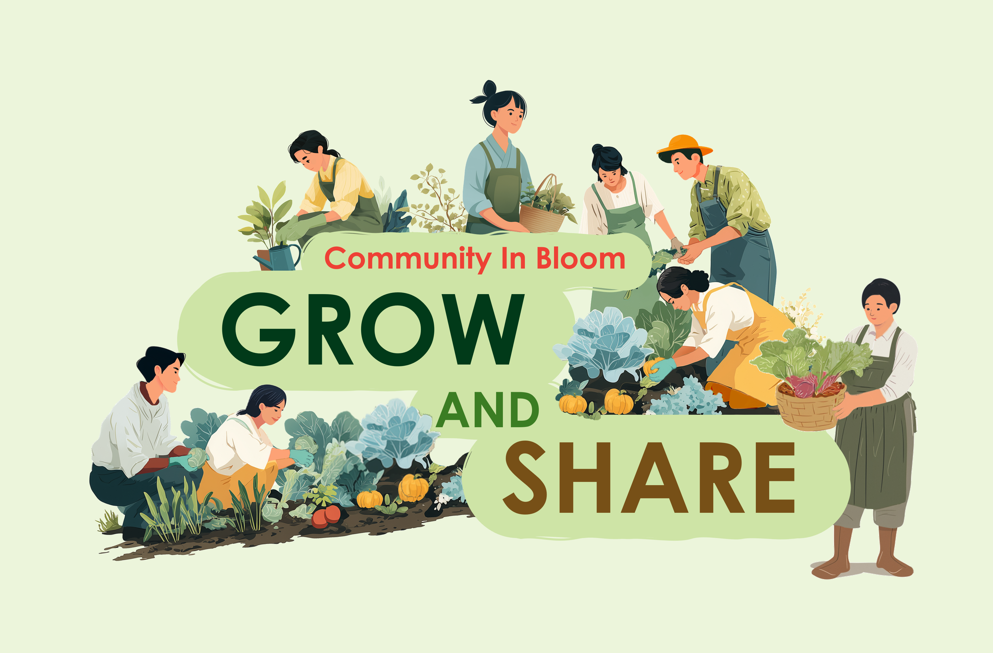 A poster showing an overview of Grow and Share initiatice